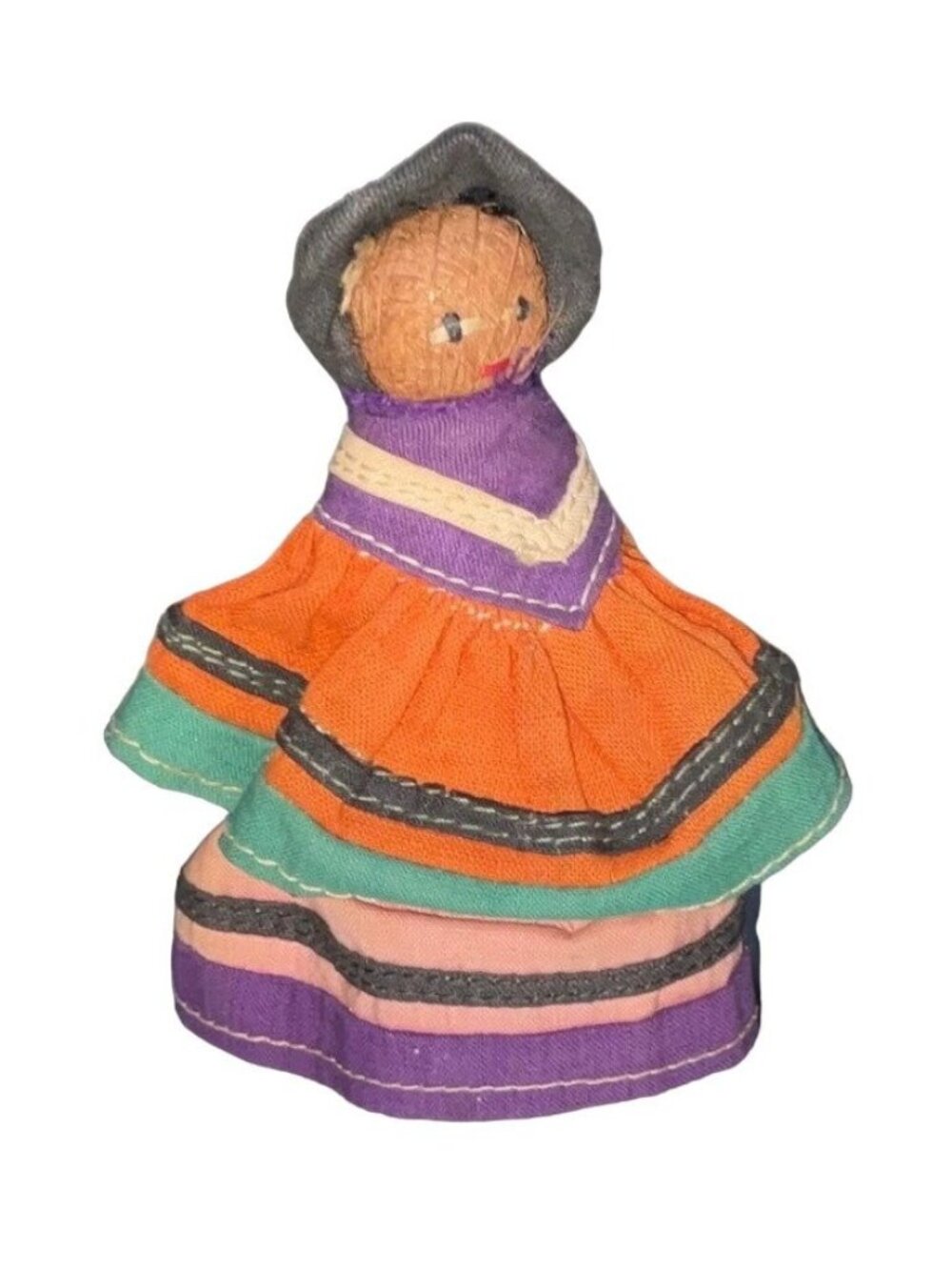 Vintage Seminole Native American Doll Palmetto Fiber Handmade Collectible